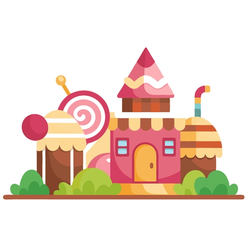 Candyland Theme Candy House Transparent Sticker